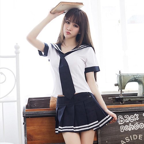 872コスプレ コスチューム 学制服 イノセント クラシカル シンプル ストリング ストレッチ ベーシック ボディライン メッシュ ネイビー フリー GRAXIA グラシア