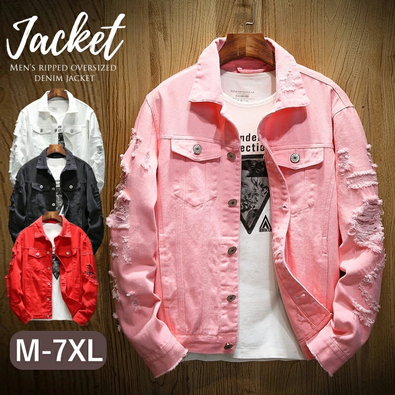 ジージャン メンズ デニム デニムジャケット 大きいサイズ Gジャン メンズ アウター 春夏秋 ジャケット 長袖 ダメージ おしゃれ カジュアル お兄系メンズファッション 男性用 春物 夏物 通勤 通 4,752円
