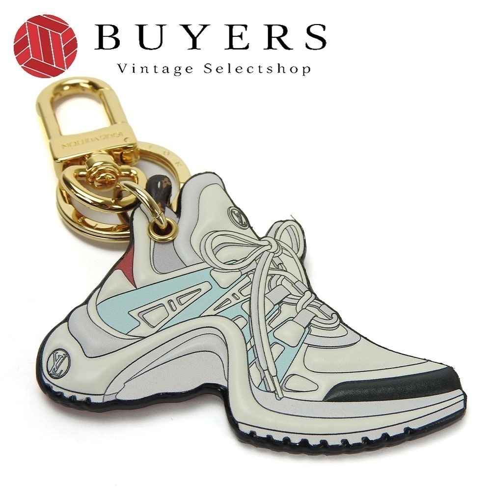 中古 ルイヴィトン キーリング ポルト クレLVアークライト M69004 ゴールド スニーカー シューズ バッグチャーム キーホルダー 普段使い メンズ 男性 レディース 女性 LOUIS VU