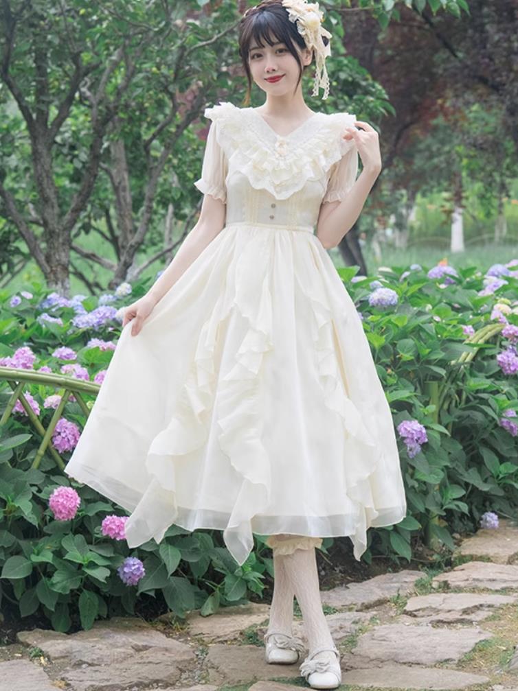 ラストチャンス！Lolita系 ワンピース　jsk　OP　日常　写真　舞台　変装ロリータ トップス 萌え ゴスロリ ロリータファッション 吊りスカート 花嫁洋服 ウエディングドレス　人形ドレス ハロウ