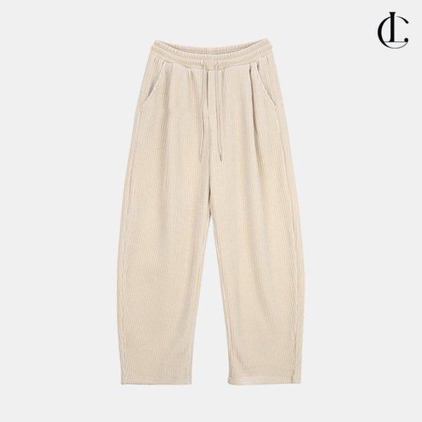 女性用冬セミカーブベルベットコールデンワイドカジュアルトレーニングパンツLOCEP001