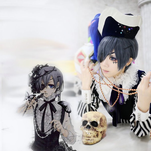 Qoo10] 黒執事 シエル 風コスプレウィッグ かつ
