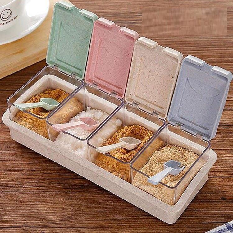 調味料入れ セット 調味料容器 ストッカー 収納ケース キッチン収納 欧米風 保存容器 スパイスボトル　塩 胡椒 香辛料 砂糖 醤油