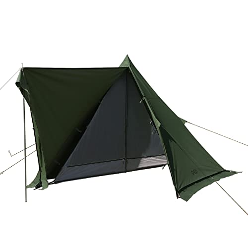 DOD(ディーオーディー) ムシャテント 1人用 火の粉に強い TC 素材の ソロテント T1-819-KH カーキ 組立サイズ(外寸):(約)W290×D290×H183cm ロープスカートを含まず