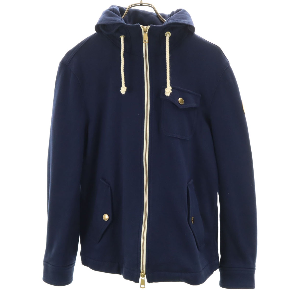 BURBERRY BLACK LABEL バーバリーブラックレーベル スウェット マリン ジャケット L ネイビー 三陽商会 レディース 古着
