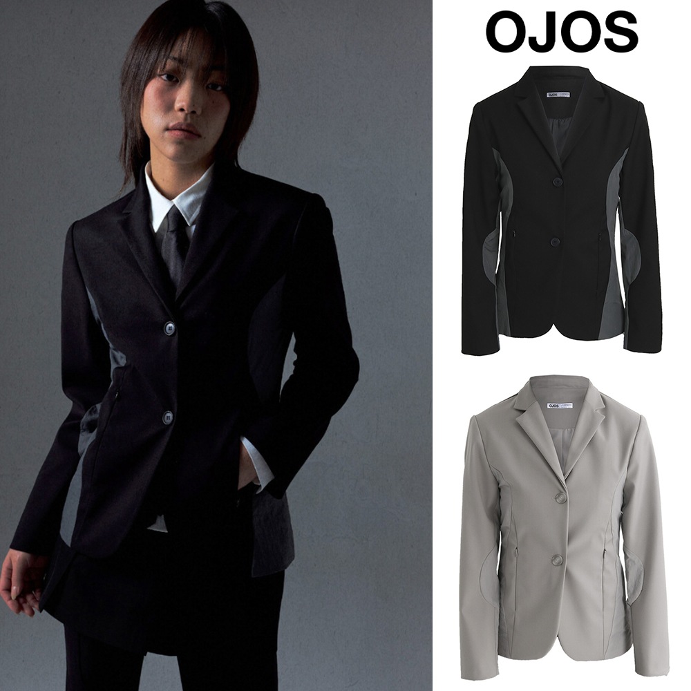[OJOS] Parted Zipper Single Jacket