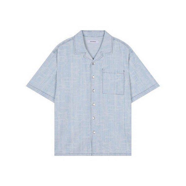 [] 男性) ワンポケットオープンカー_ラデニム半袖シャツ (B252DS112P1) (P003697828)
