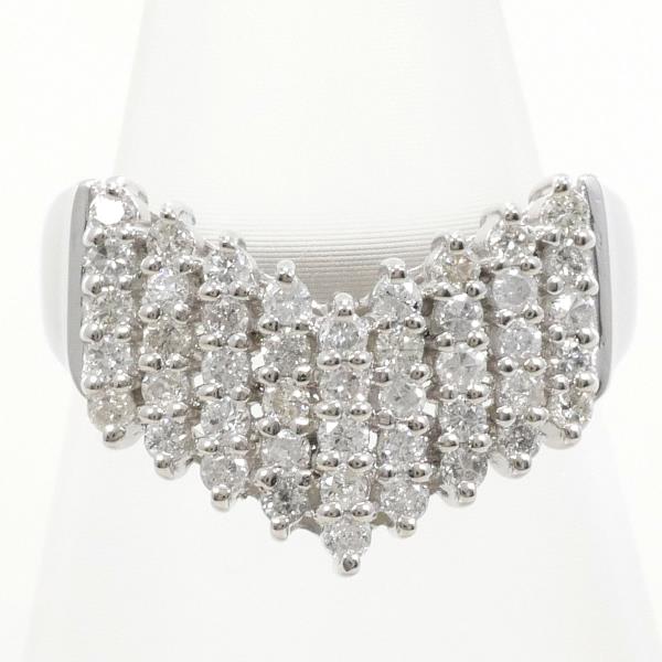 PT900 プラチナ リング 指輪 4.5号 ダイヤ 0.40 総重量約3.6g ジュエリー 中古