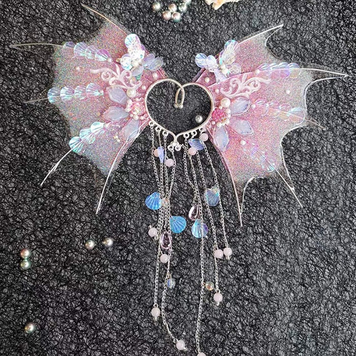 人魚 コスプレ道具 人魚の耳飾り 人魚姫 コスプレ 耳飾り アクセサリー 華やか キラキラ 夏祭り 人魚 水着 コスプレ道具 魔女 妖精 エルフ ハロウィン 仮装 子供 大人 可愛い 人魚姫 コスチュ