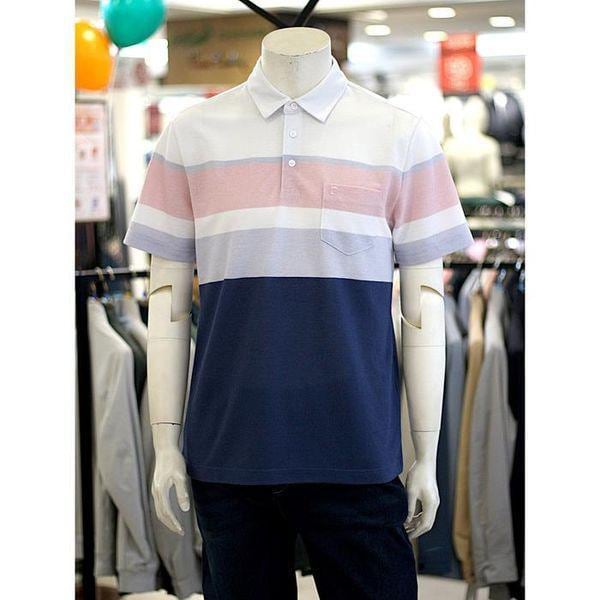 セーブゾーン03 男性 夏 カラーブロック配色 半袖カラーTシャツ AGPQTS2402A_P394368492