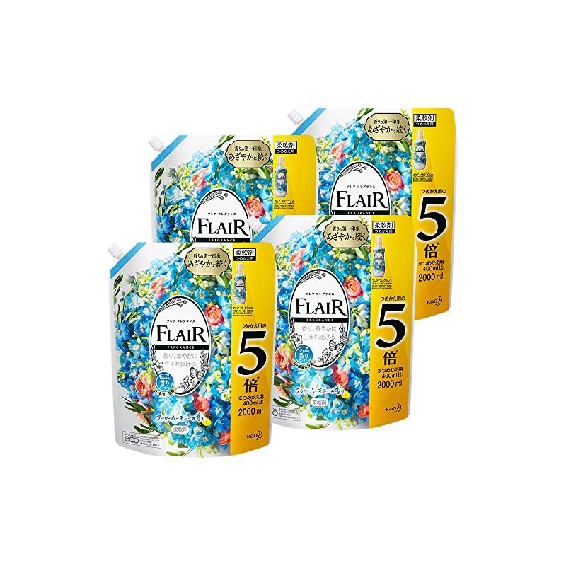 【ケース販売】フレアフレグランス 柔軟剤 フラワー&ハーモニー 詰め替え 大容量 2000ml4個 梱販売 大容量