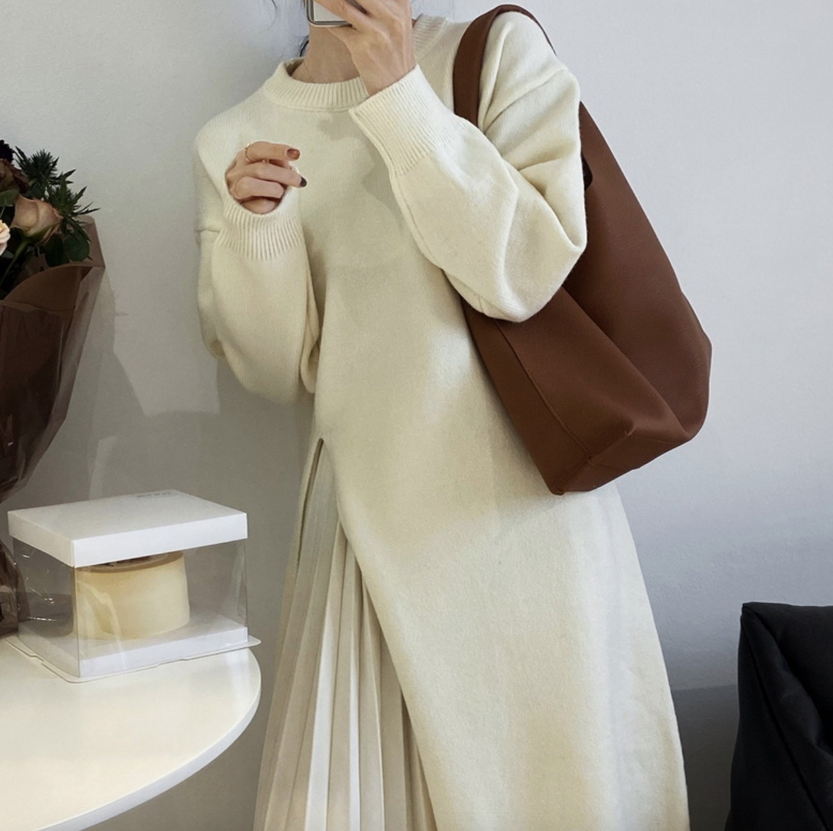 トップス デート カットソー ニットソー セーター 袖あり 長袖 スリット かわいい 大人可愛い きれいめ シンプル カジュアル 大人 上品 おしゃれ お洒落 主役級 存在感 春 秋 冬 10代