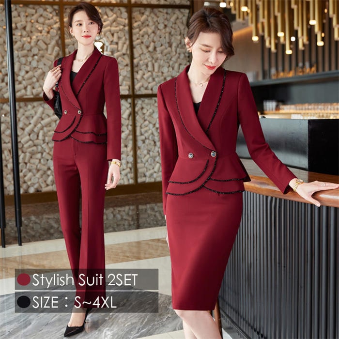 セットアップ スーツセット 事務服 おしゃれ 春秋 パンツスーツ スカートスーツ フォーマル 黒 レディース OL オフィス ビジネススーツ 通勤 就活 リクルートスーツ 30代40代50代 ママ母親
