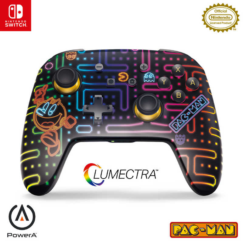 POWERA　ルメクトラ・エンハンスド・ ワイヤレスコントローラー for Nintendo Switch パックマン ネオン アーケード　NSGP0458JP-01