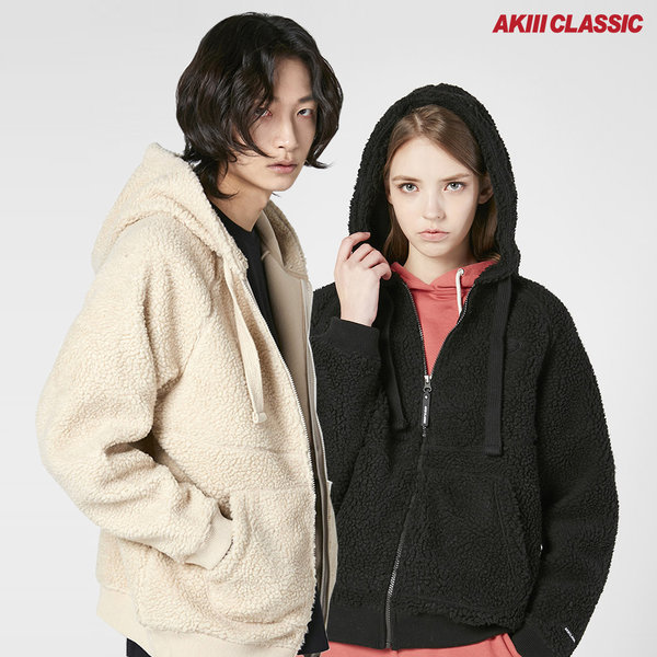 インアンドアウト ダンブル フリース 起毛 フードジップアップ フリース カップルアイテム