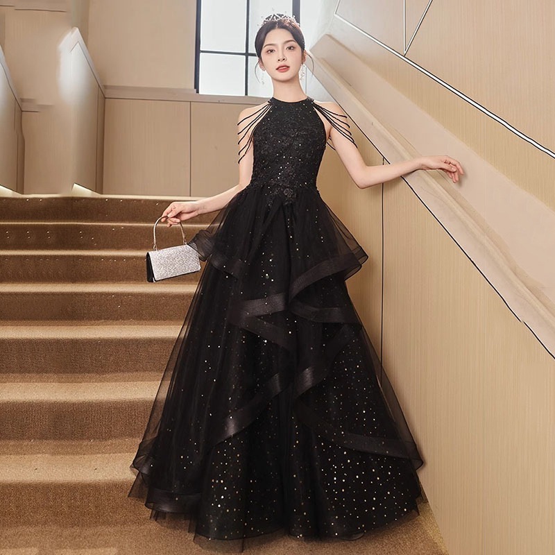 【送.料.無.料.急速発送】ブラックスカート2025ディナー大気ドレス 演奏会 ウェディング 発表会 成人式 二次会 お呼ばれ