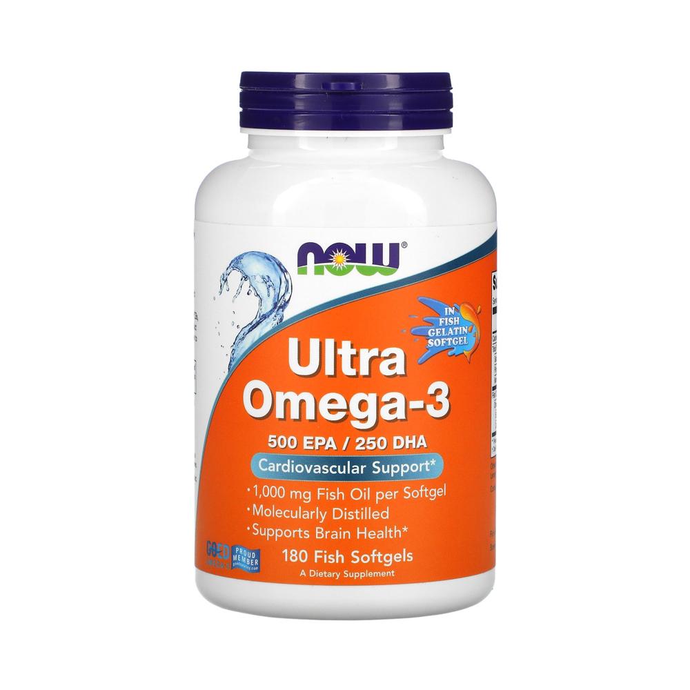 NOW Foods ウルトラ オメガ 3 500EPA / 250DHA 180フィッシュ ソフトジェル