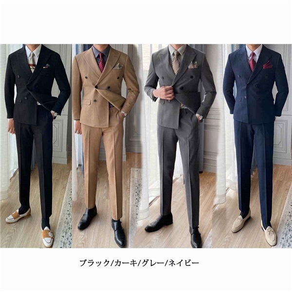 ビジネスフォーマルスーツセット男性スーツ ジレベスト付 スリーピーススーツ 3ピーススーツ 紳士服 パーティー 大きいサイズ おしゃれスーツ 4ツ釦 メンズ 結婚式 カーキ メンズ ビジネススーツ