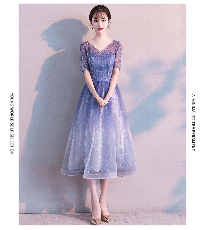 パーティードレス　結婚式　20代　30代パーティドレス　ミモレ丈トレス　二次会　花嫁　花嫁ドレス　ロ