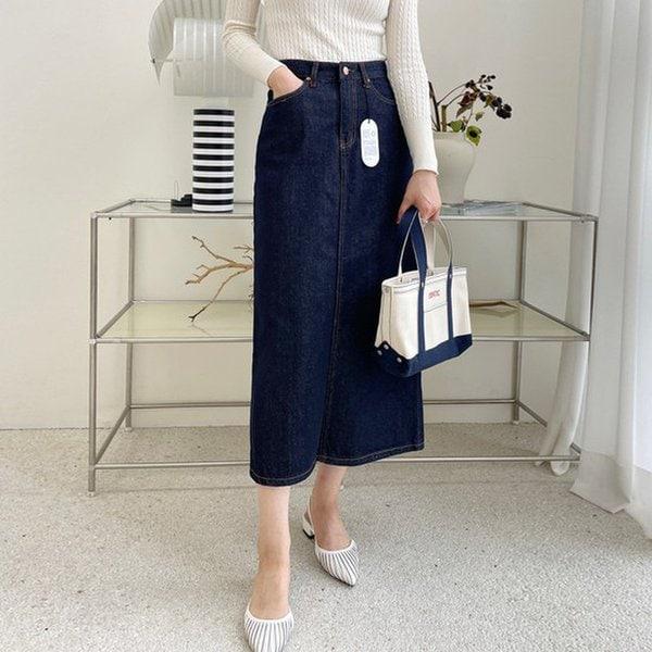 マインフロー Aライン 生デニムスカート ロングデニムスカート HY724 ノンフェードスカート