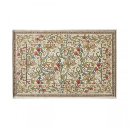 川島織物セルコン Morris Design Studio ゴールデンリリーマイナー マット 約60×90cm FH1708A I アイボリー