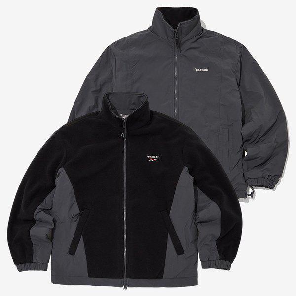 フリースリバーシブルジャケット ブラック/チャコール REJU5FZ40BK
