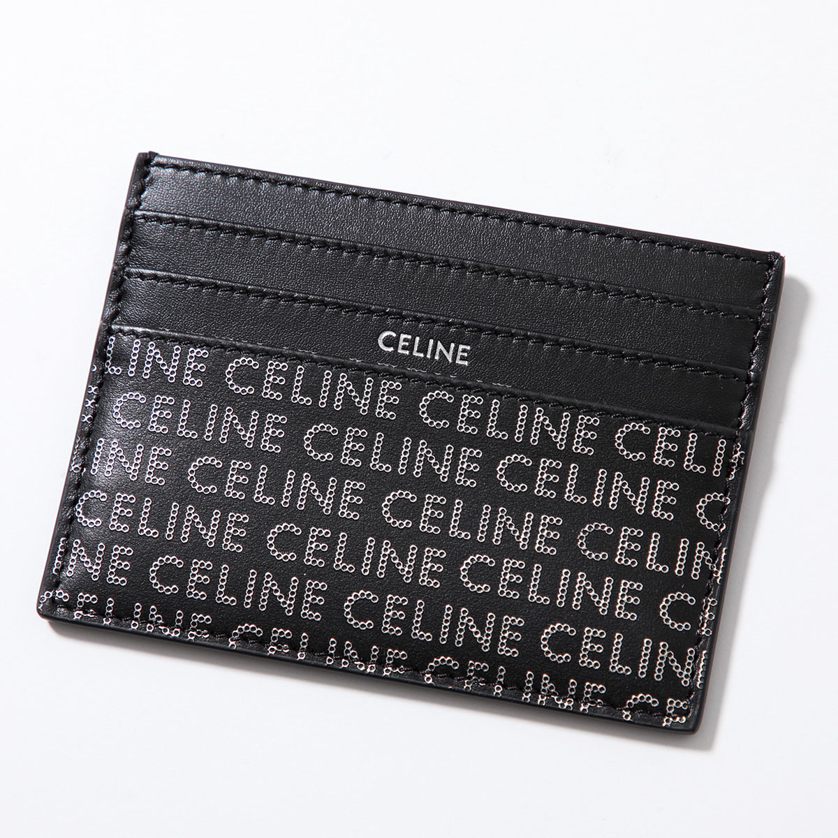 CELINE セリーヌ カードケース 10K913FGH.38SI メンズ レザー ロゴ プリント カードホルダー 38SI/Black名刺入れ・カードケース