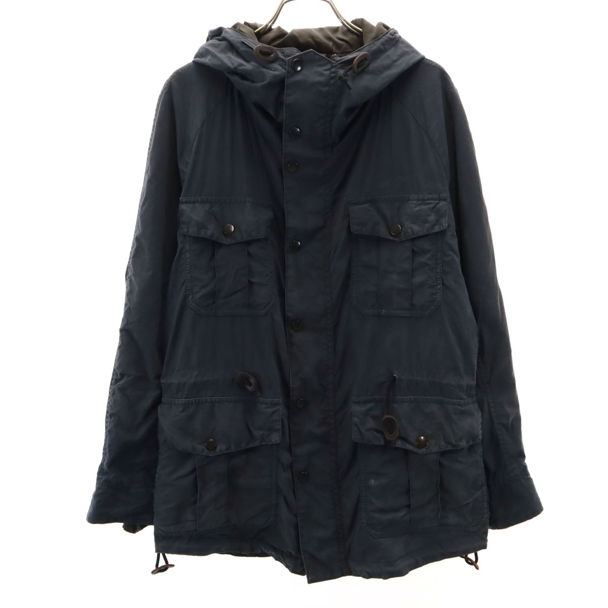 BARBOUR FOR MARGARET HOWELL バブアー フォー マーガレットハウエル コラボ イギリス製 ライトウェイト オイル ポプリン ジャケット 2 チャコール レディース 古着