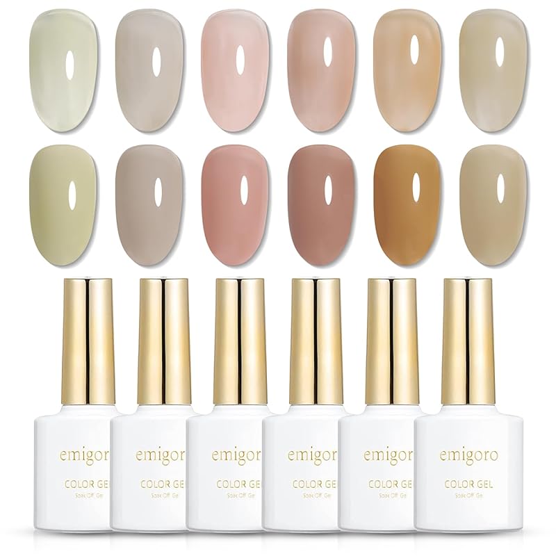 カラージェル emigoro ジェルネイル 6色セット セルフネイル 初心者用 シアーカラージェルネイル 10ml/本 UVLED対応