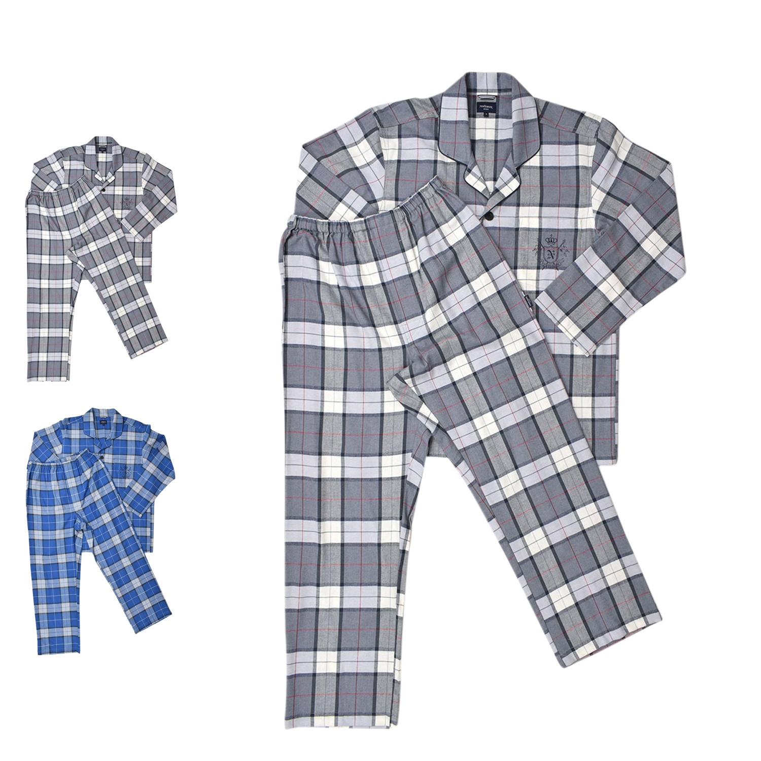 ルームウェア 部屋着 パジャマ セットアップ ナイトウェア 長袖 メンズ チェック 0688-80 7,568円