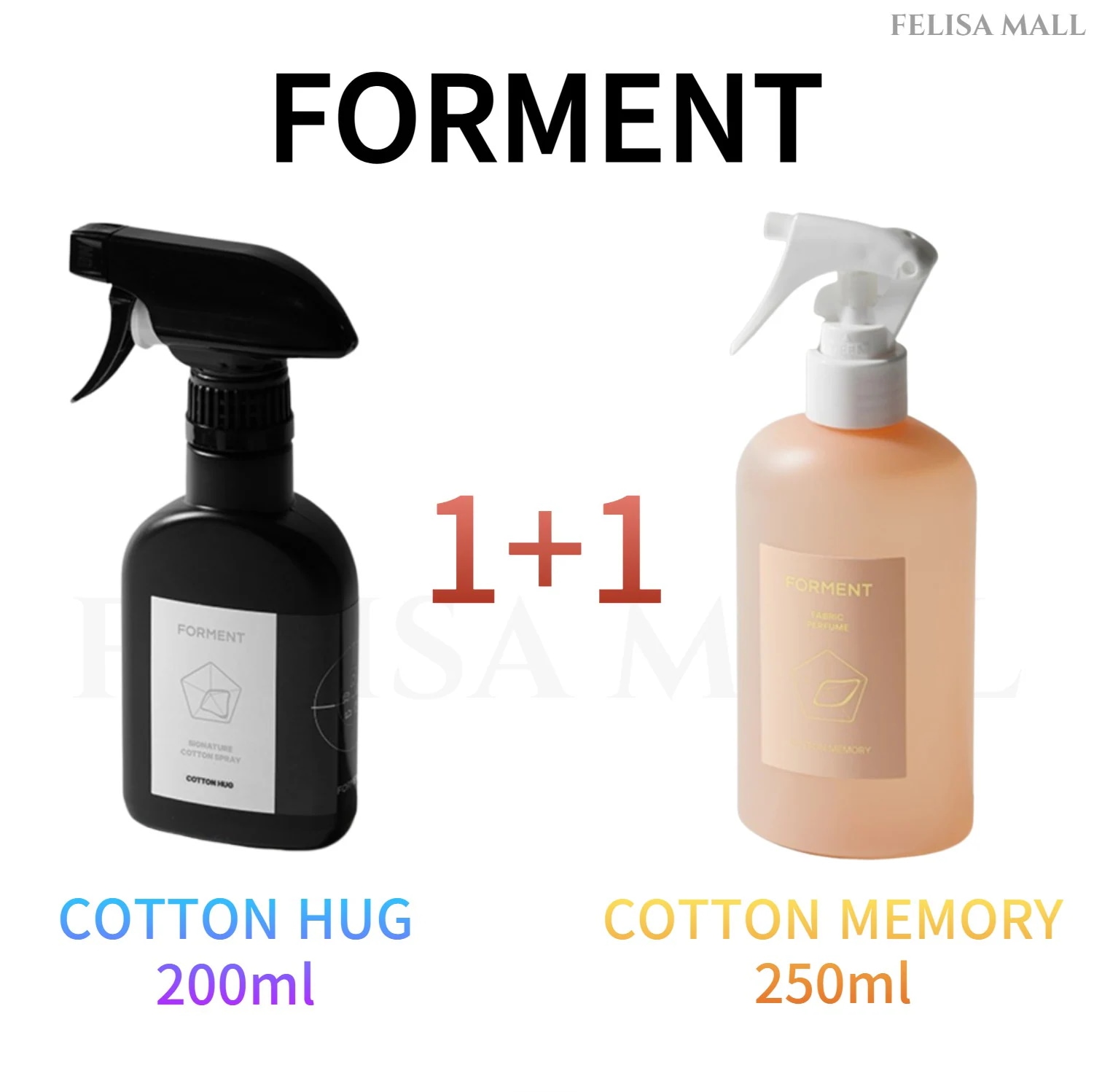 [FORMENT]【1+1】 香水スプレー COTTON HUG / COTTON MEMORY 大容量 繊維香水 韓国香水 人気