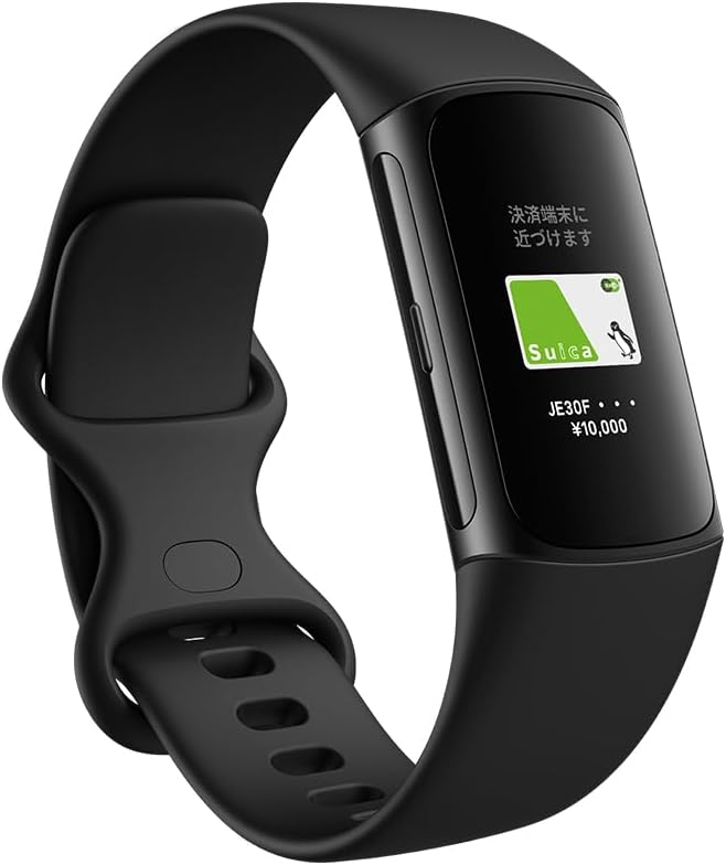 【Suica対応】Fitbit Charge 6 トラッカー オブシディアン／ブラック スマートウォッチ/防水/iPhone対応/アンドロイド対応/最大7日間のバッテリー/GPS搭載/心拍計/睡眠スコ