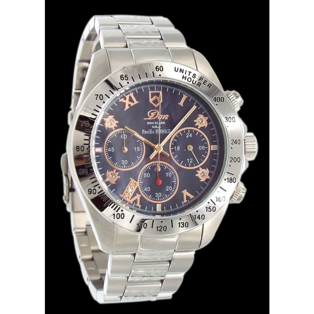 クロノグラフ 天然ダイヤ スワロフスキー 天然シェル 腕時計 マークメロウ ダンクラーク パシフィックハワイ DM2064