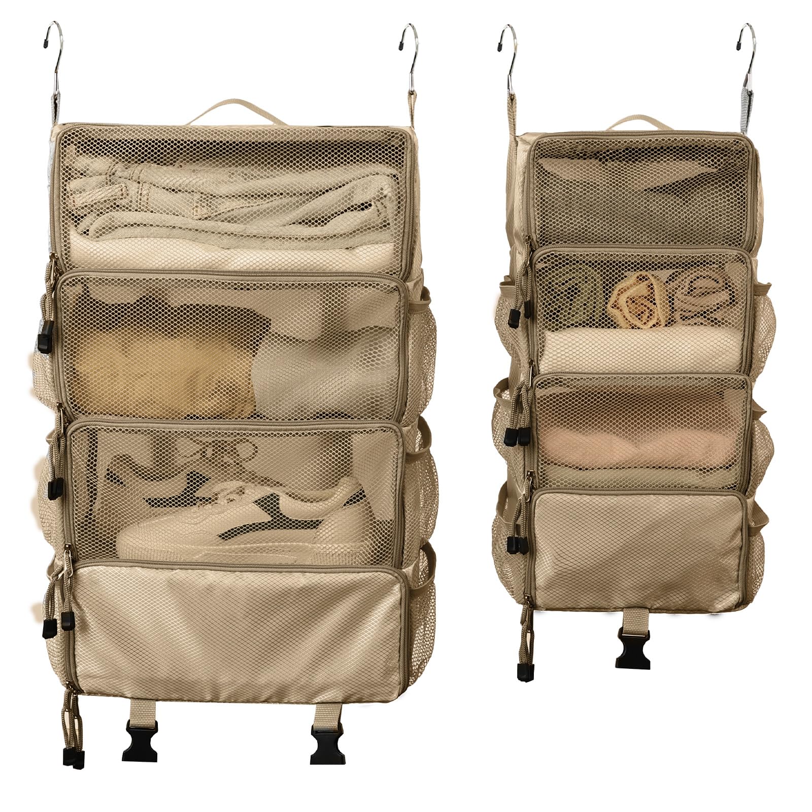 TABITORA(タビトラ) トラベルポーチ 圧縮 吊り下げ 旅行 ポーチ 衣類ラック インナーバッグ 収納ボックス 洗面用具 仕切り トラベルグッズ 出張 クローゼット 折り畳み式 省スペース 大容