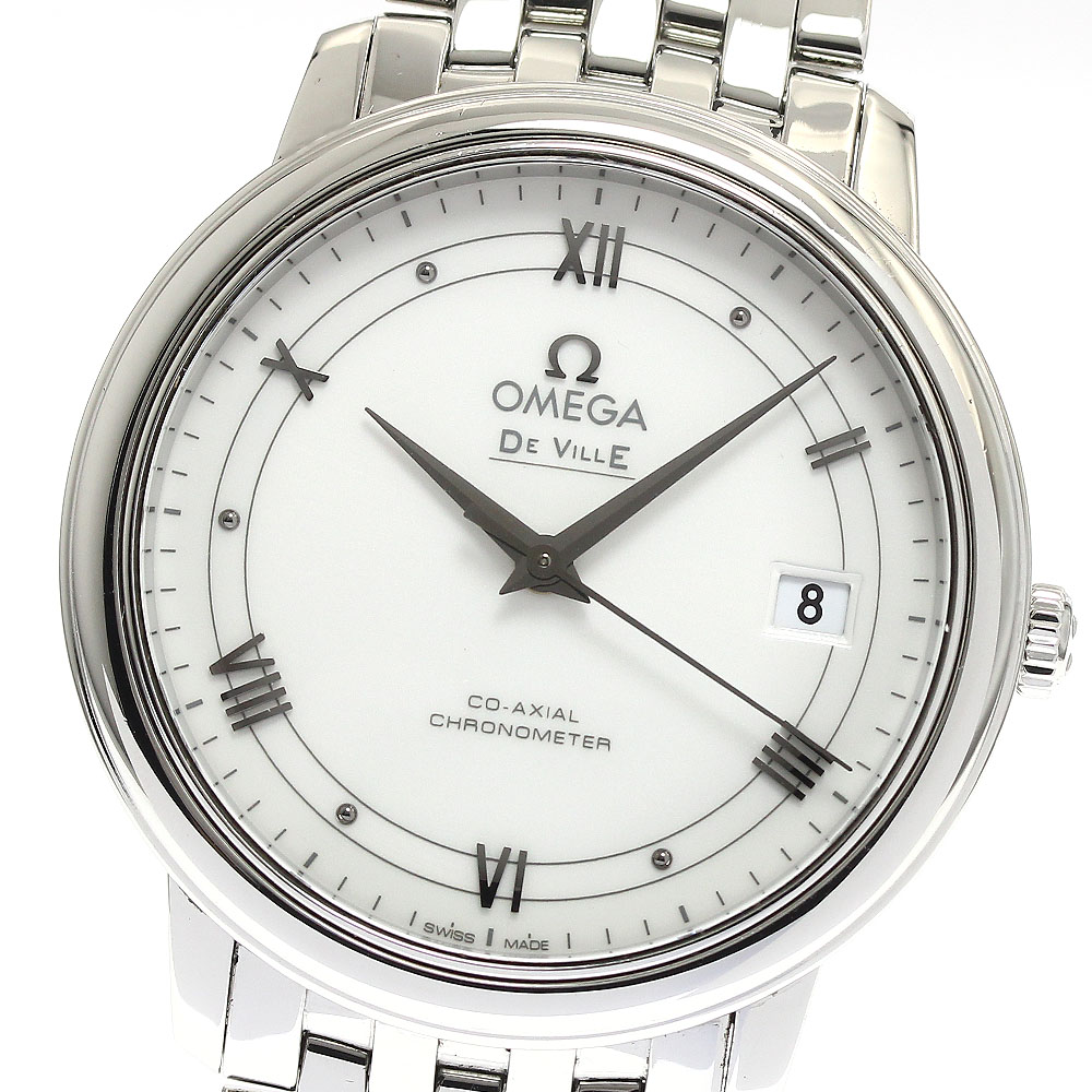 オメガ OMEGA 424.10.37.20.04.001 デビル プレステージ コーアクシャル デイト 自動巻き メンズ 箱・保証書付き_885403【中古】