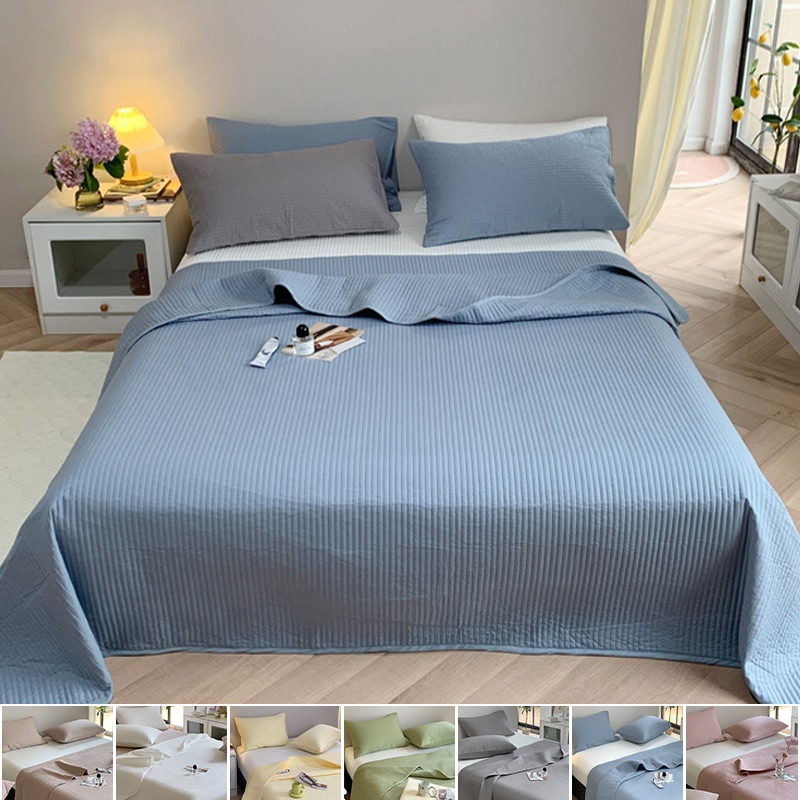 北欧風 SNS話題イブル 四季シンプル キルティング 全綿 ベッドカバー 3枚セット毛布 厚手シーツ インテリア 冷房対策 ギフト