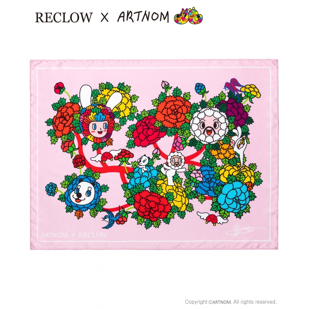 RECLOW [リクロウ X アトノム] RC ブーケシルクスカーフピンク