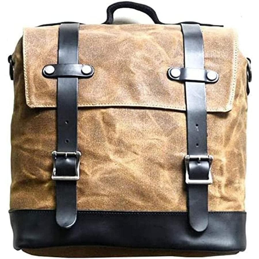 レトロキャンバスオートバイサイドバッグオートバイハンギングバッグ防水ショルダーサイドバッグテールバッグユニバーサル軽量耐久性