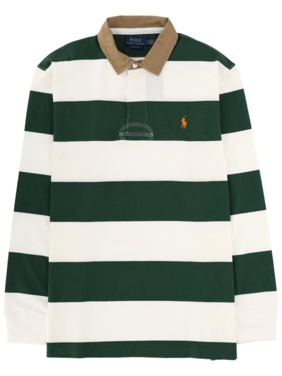 POLO RALPH LAUREN Men Polo Shirts 710P05317 004GRASSGREEN TROPHYCREAM Black