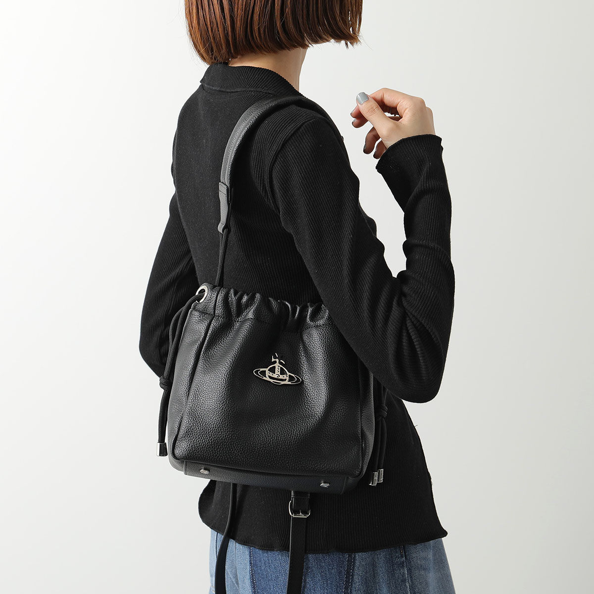 Vivienne Westwood ヴィヴィアンウエストウッド ショルダーバッグ HILARY SMALL BUCKET BAG drawstring ヒラリー 4C03000AU S000D レディ