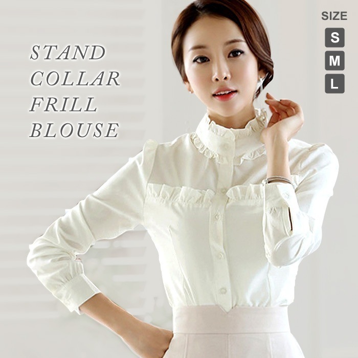 【急速出荷】ブラウス シャツ フリル シンプル Yシャツ コットン シャツブラウス ロングシャツ シャツワンピ ロング丈 カジュアル オフィス レース 長袖ブラウス 通勤 会社 長袖 長袖シャツ スー