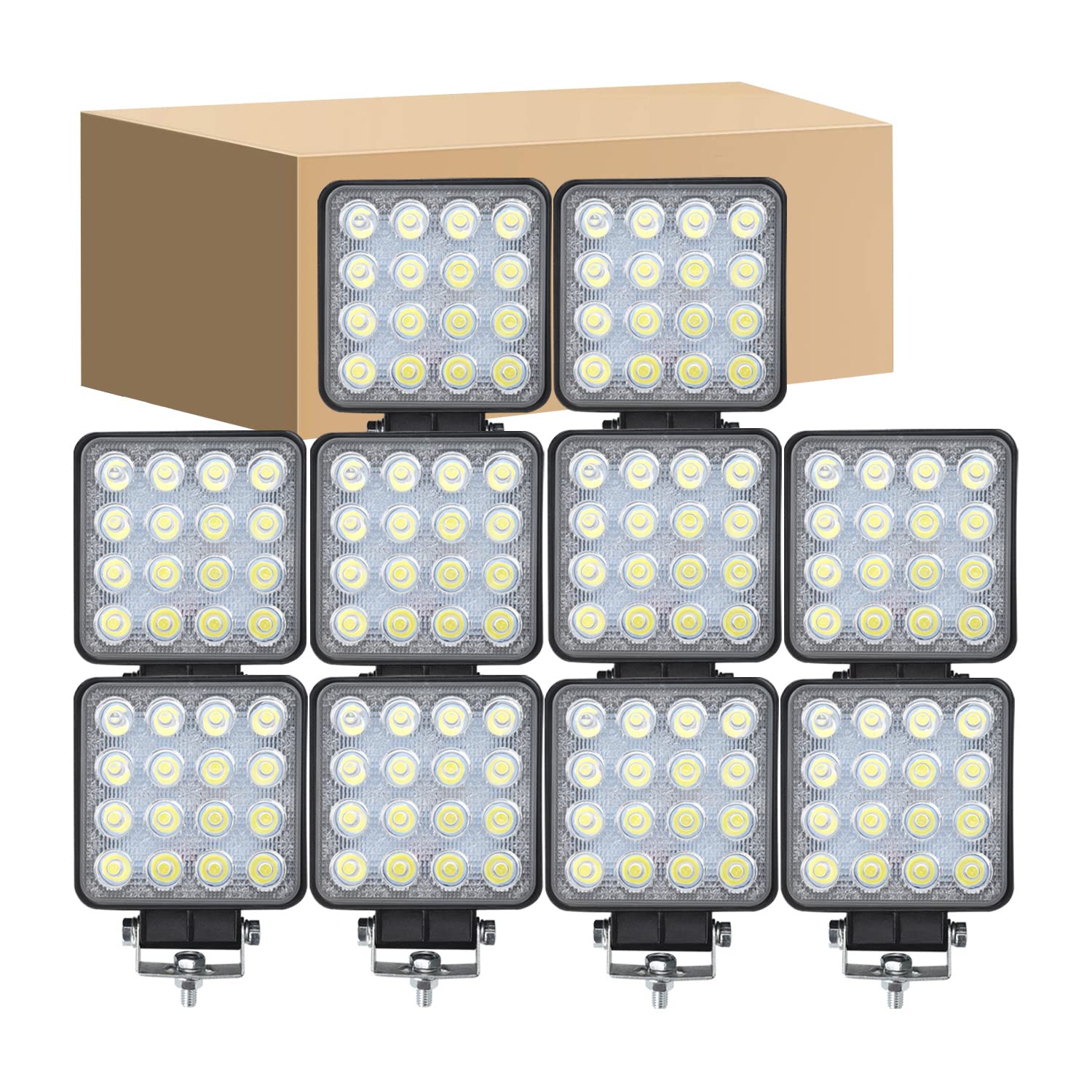 LED 作業灯 24v ワークライト 48W 広角 12v 機械 トラック 作業車 車外灯 12V24V兼用 IP67防水防塵 【10個セット】
