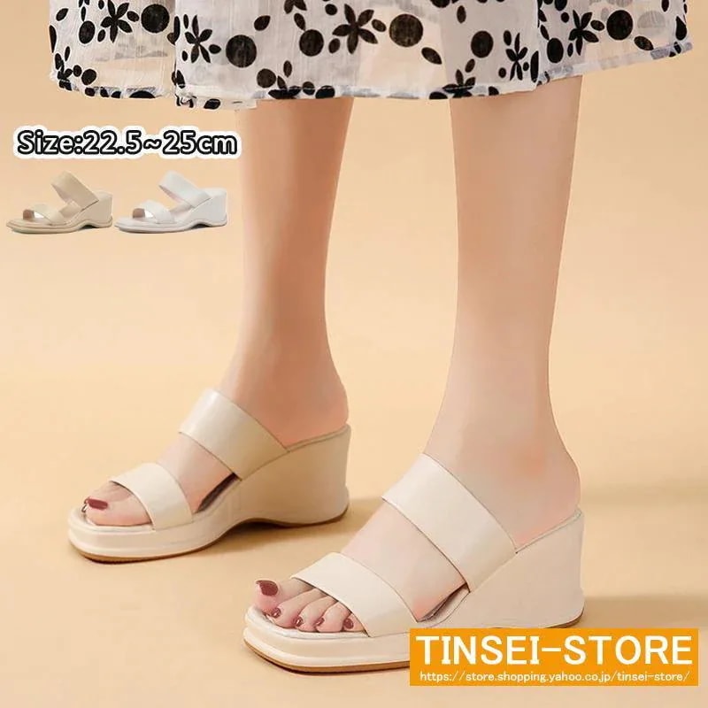 【早い者勝ち！】美脚 ミュール サンダル レディース 歩きやすい 旅行 ウェッジソール サンダル レディース ヒール高い 厚底 サボサンダル ウエッジソール サンダル コンフォート 4,703円