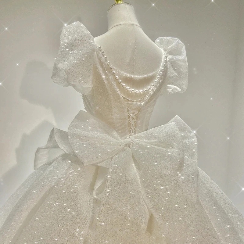 メインウェディングドレス2025花嫁の夏のレトロレトロ大型ドレスライトテール重業界