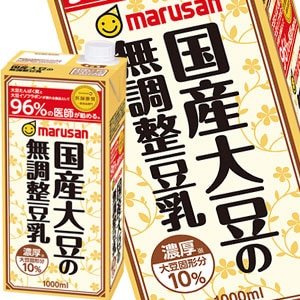 マルサンアイ 濃厚10％ 国産大豆の無調整豆乳 1L紙パック12本［6本2箱］［賞味期限：2ヶ月以上］［送料無料］9月1日出荷開始