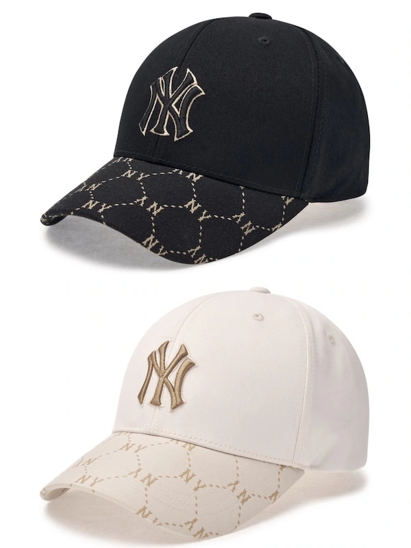 3ACPM094N韓国限定販売 男女共用 ダイヤ モノグラム ポイント ストラクチャー ボールキャップ ニューヨークヤンキース