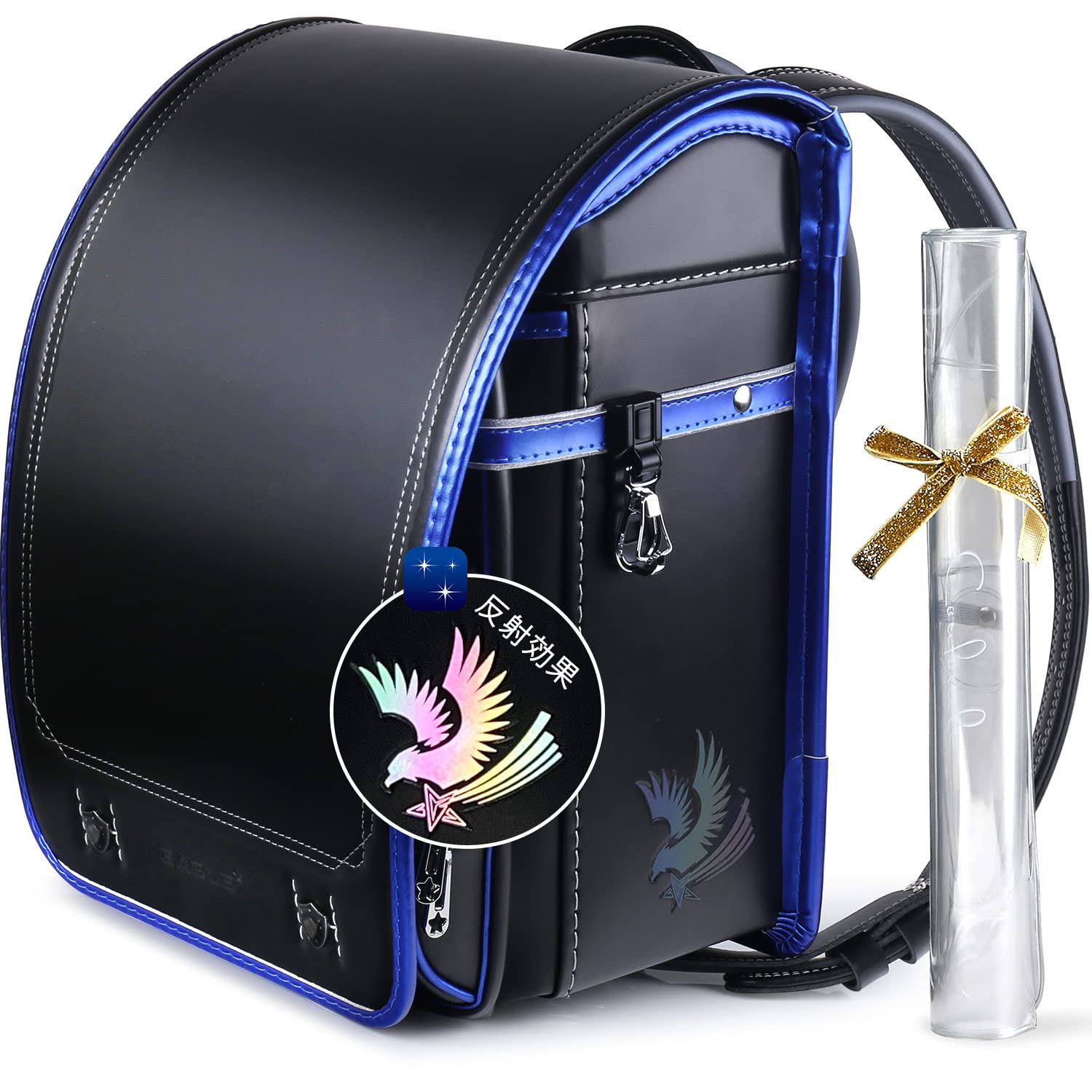 「Coulomb・クーロン」最新 男の子向けランドセル イーグルモデル ボーイズ 通学用バッグ 人工皮革 虹色反射 大容量 A4フラットファイル対応 軽量 人気 お洒落 入学祝い品 3色展開 日本スク