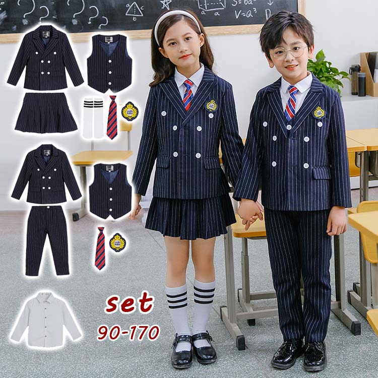 【目玉商品～超人気】女の子 男の子 卒業式スーツ 入学式スーツ 学生制服コスプレ 女子高校生 小学生 中学生 高校生 コスプレ衣装 フォーマルスーツ ベスト上下セット シャツ スーツ 卒業式スーツ 4