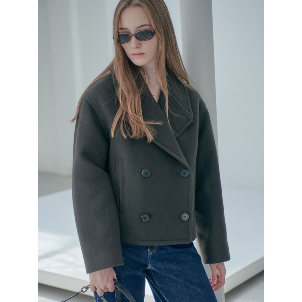 LOEUVRE クロップピーコート SW2WJ805 93