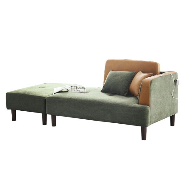 後藤家具物産 SO-27DX-GR 帆布グリーン パーカー カウチソファー メーカー直送